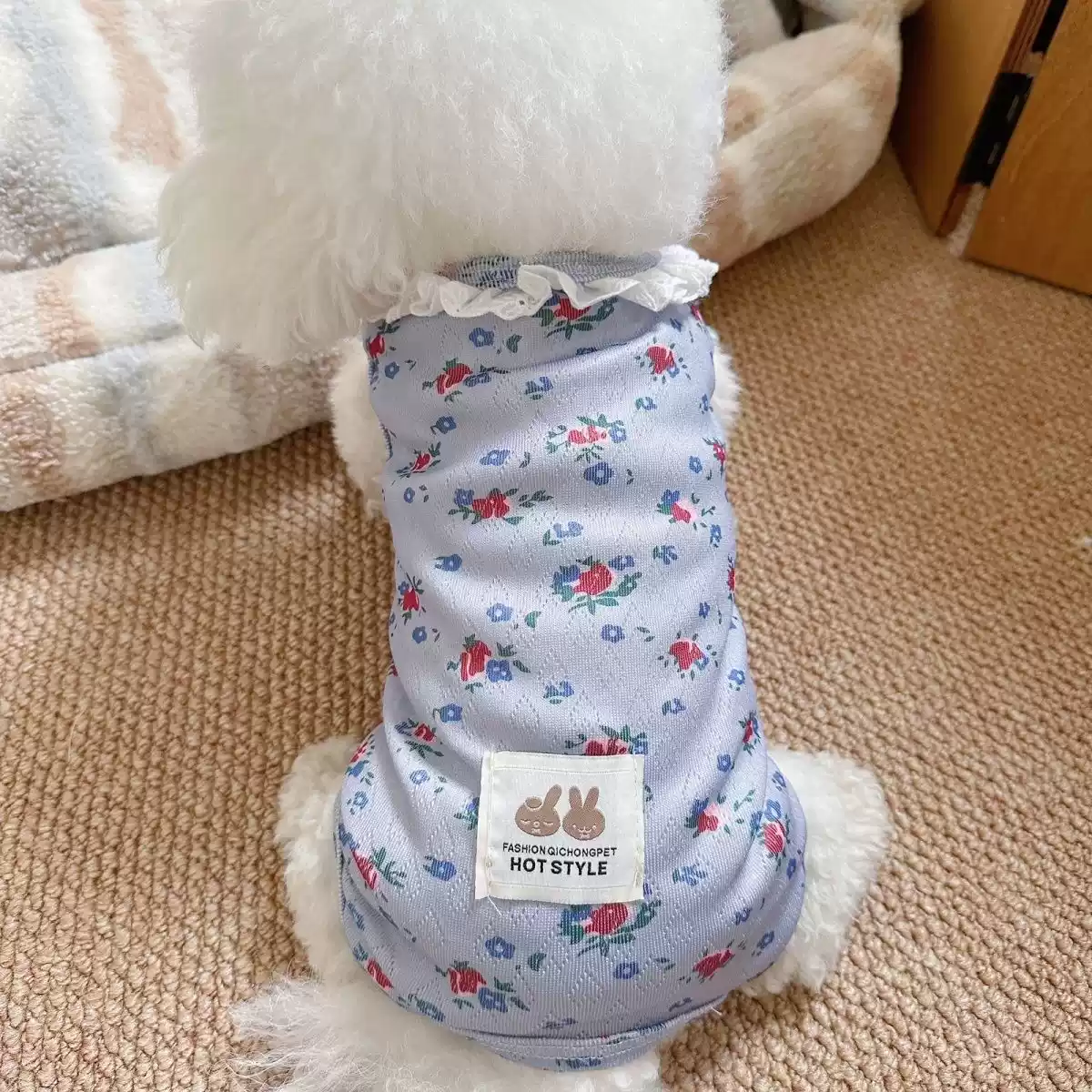 Autumn & Winter Pet Dog & Cat Clothes, Small Lace Belly-Covering Four-Legged Suit for Small Puppies