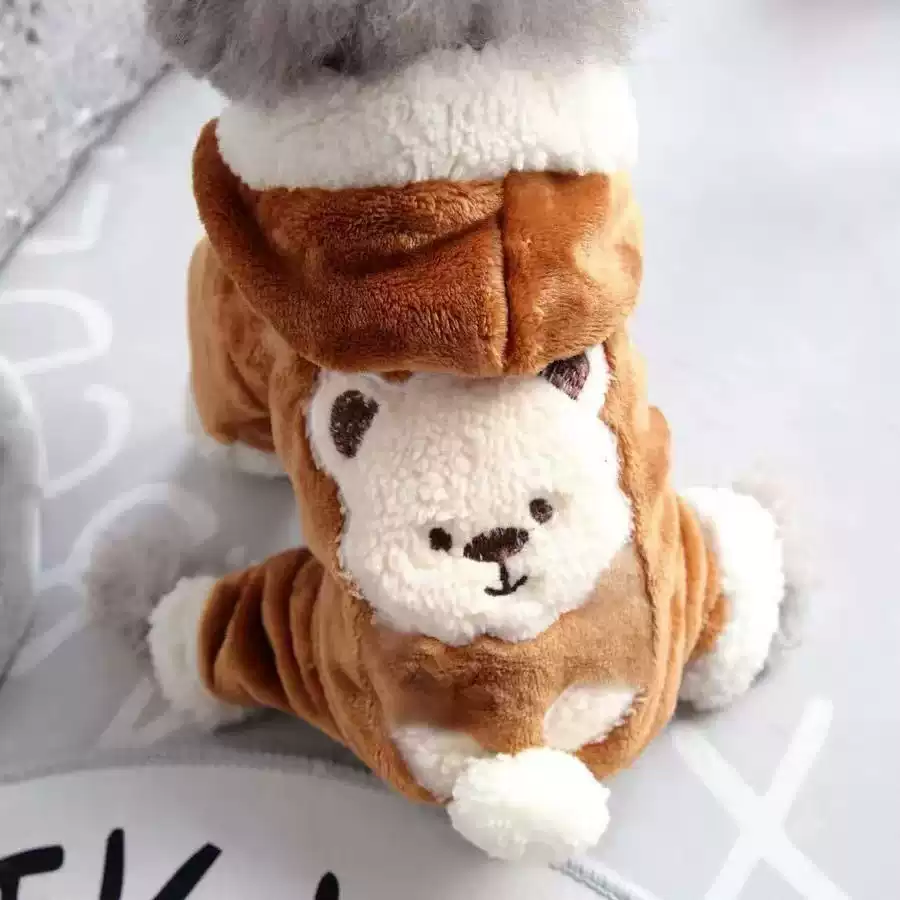 Dog Clothes, Thickened Warm Four-Legged Outfit for Small Puppies - Autumn/Winter