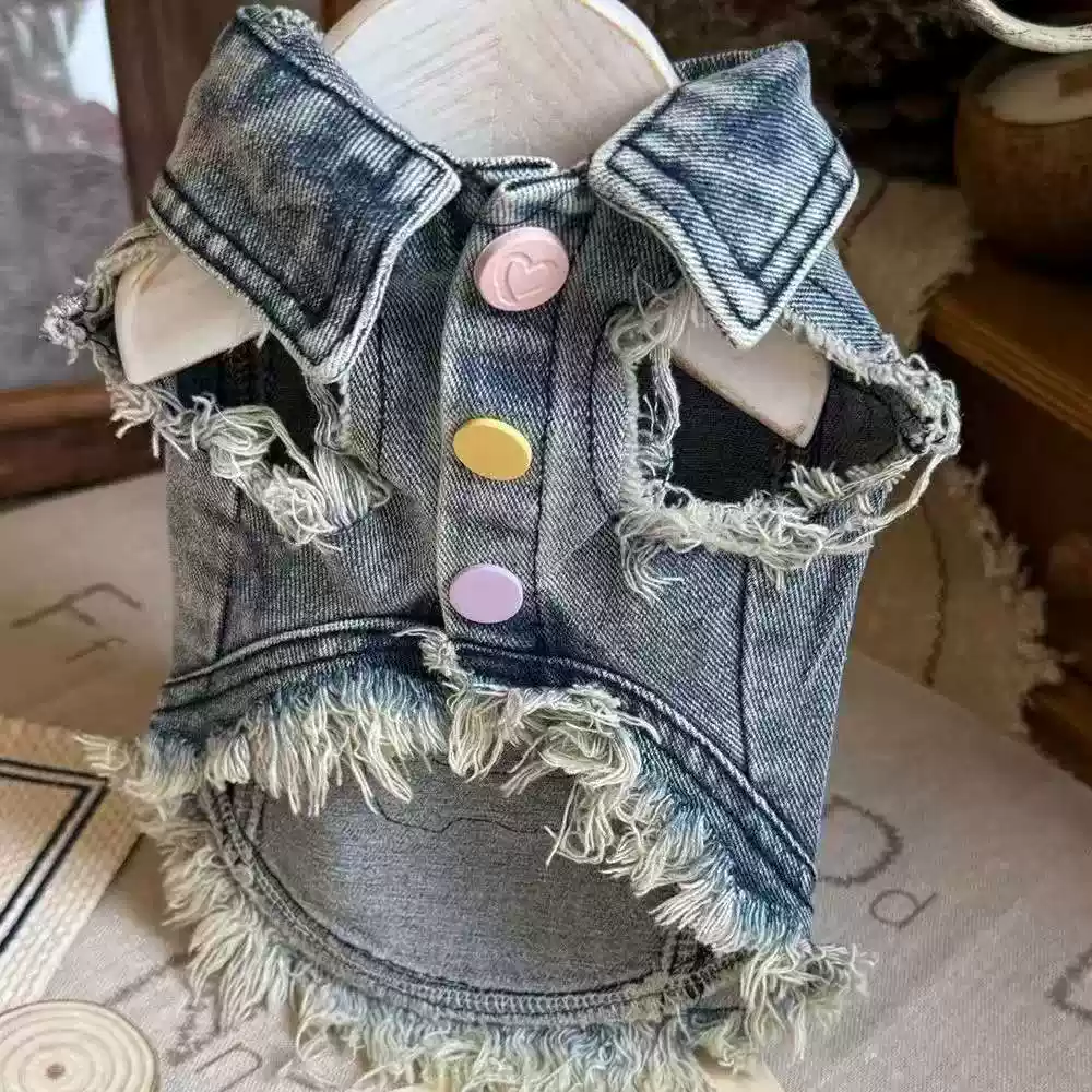 春夏款宠物牛仔马甲背心