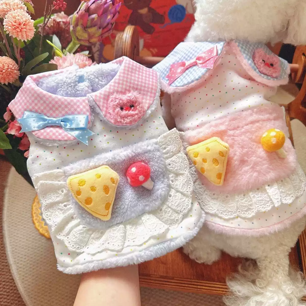 Childlike Fleece Pet Sweater - Warm for Winter & Autumn, Suitable for Small Dogs & Cats