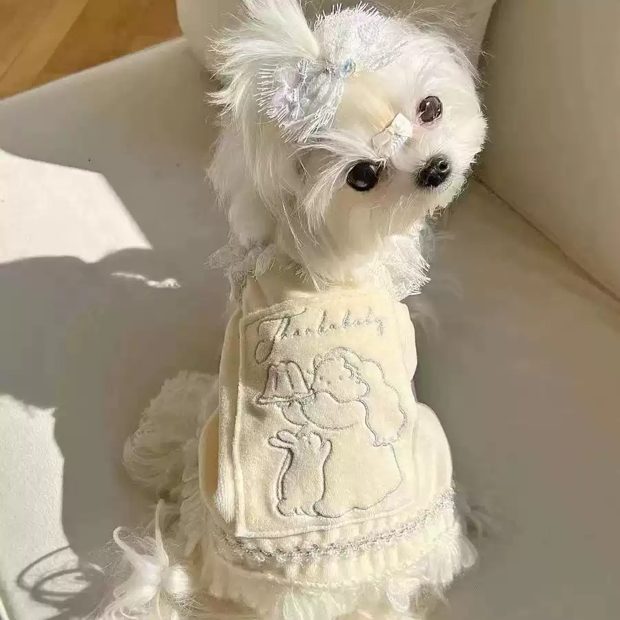 Fluffy Small Dress - Cute Pet Clothes for Cats, Dogs, Maltese, Yorkie