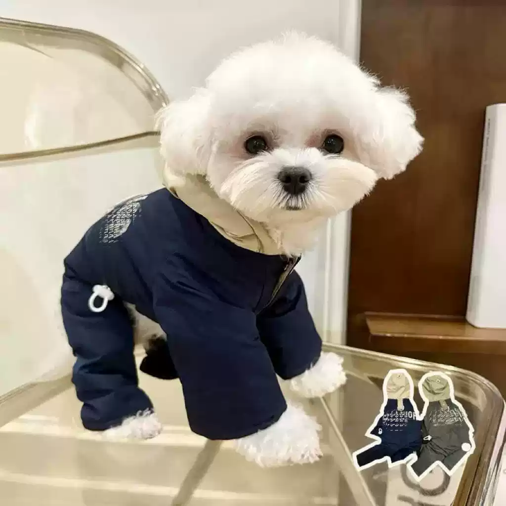 Small Pet Four-Legged Autumn/Winter Thickened Warm Coat - American-Style Stitched