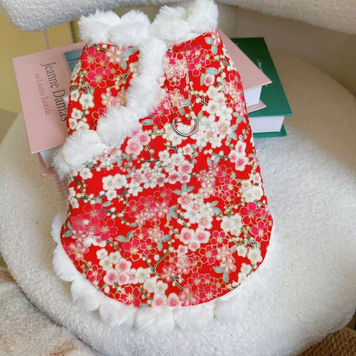 Autumn & Winter Dog & Cat Fleece-Lined Warm Dress - Festive New Year Pet Tang Suit