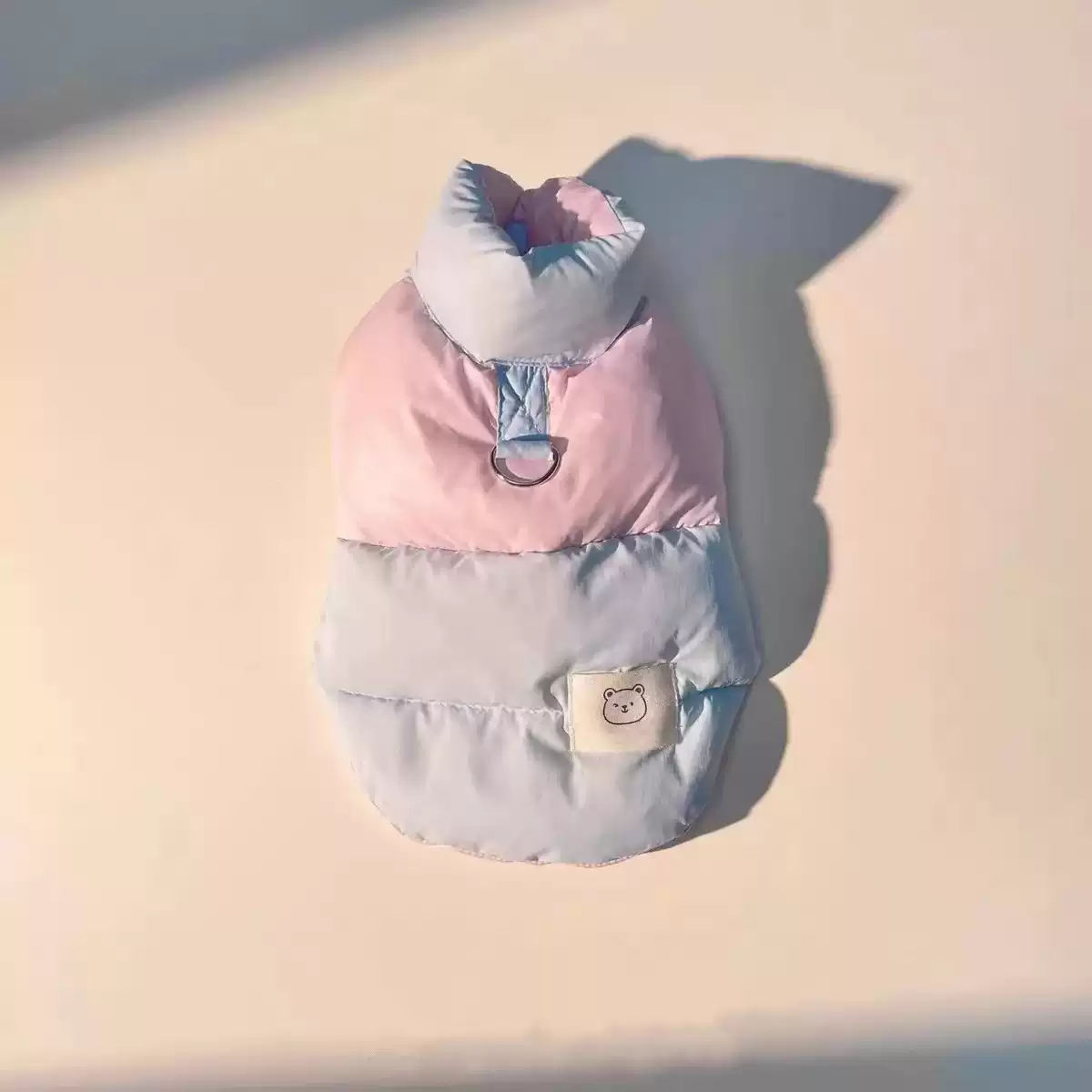 Dog Pet Clothes Winter Warm Macaron Color Block Thickened Coat