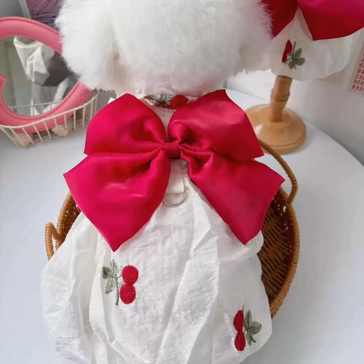 Pet Spring/Summer Thin Glitter Sun Protection Bowknot Tulle Dress