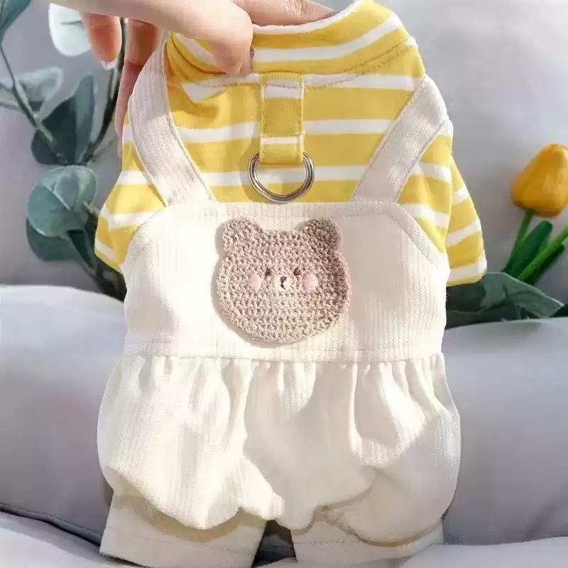 Small Dog Four-Legged Leash-Ready Outfit, Thin Spring/Summer Style