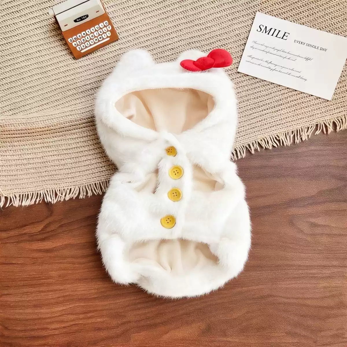 Small Breed Dog Winter Plush Hooded Vest