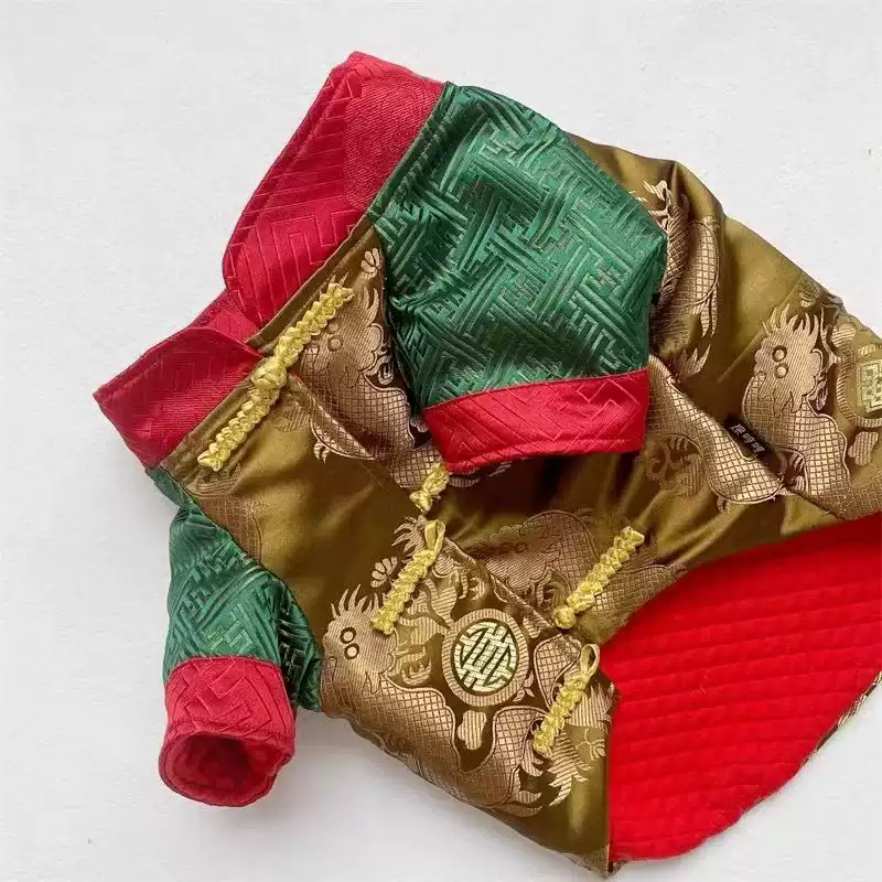 Autumn & Winter New Style Three-Color Patchwork Dog Tang Suit - Suitable for French Bulldog, Corgi, English Bulldog, Pug, Bully, Poodle, and Other Breeds