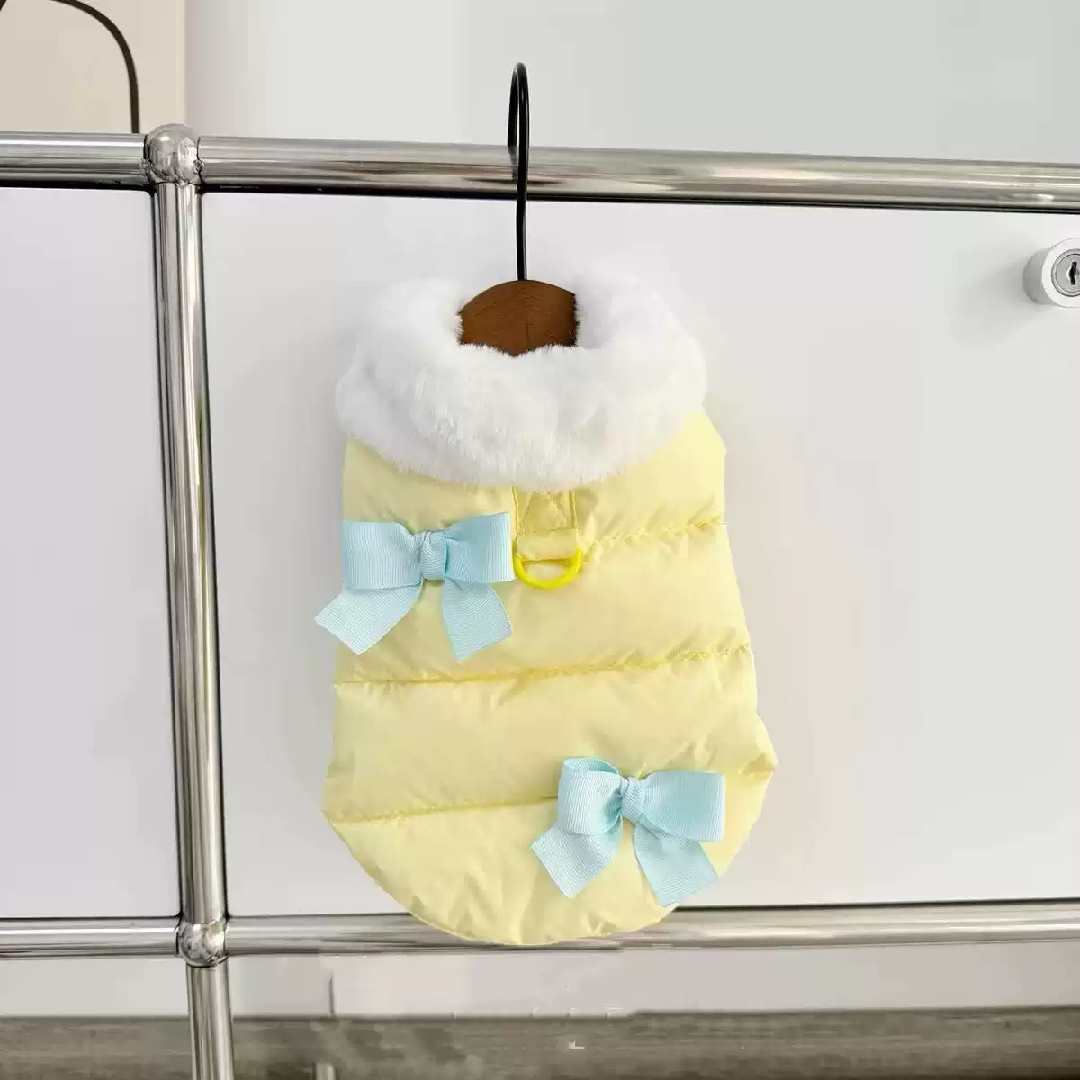 Small Pet Bowknot Cotton Coat - Autumn & Winter Warmth