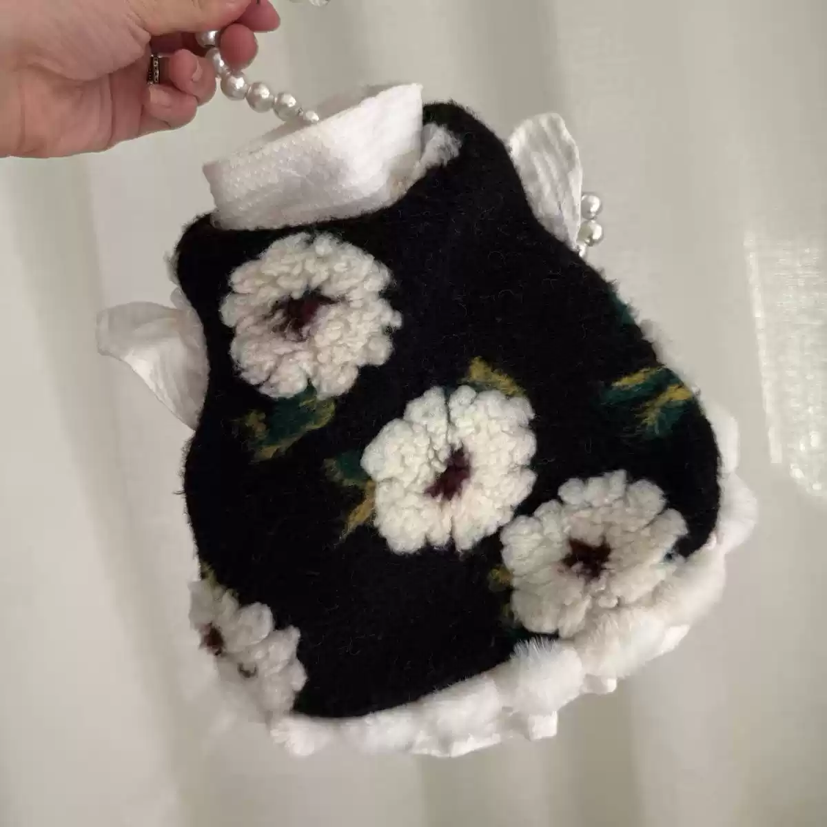 Korean-Inspired Winter Warm Floral Fleece-Lined Dog Vest Cardigan Sweater