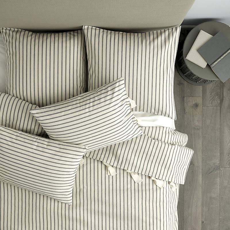 Ticking Stripe Duvet Cover Sandalwood King - Ballard Designs