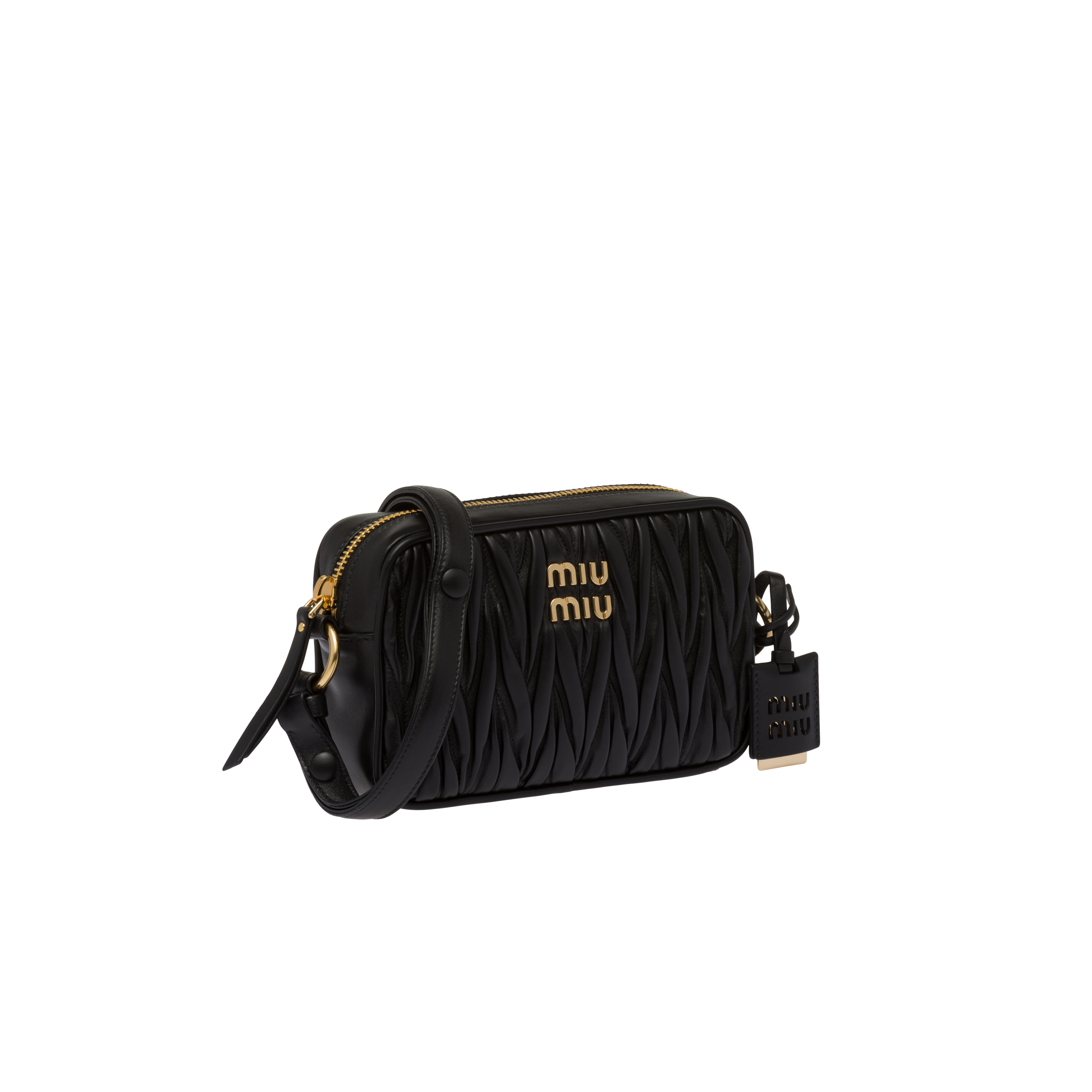 Black Matelassé nappa leather shoulder bag