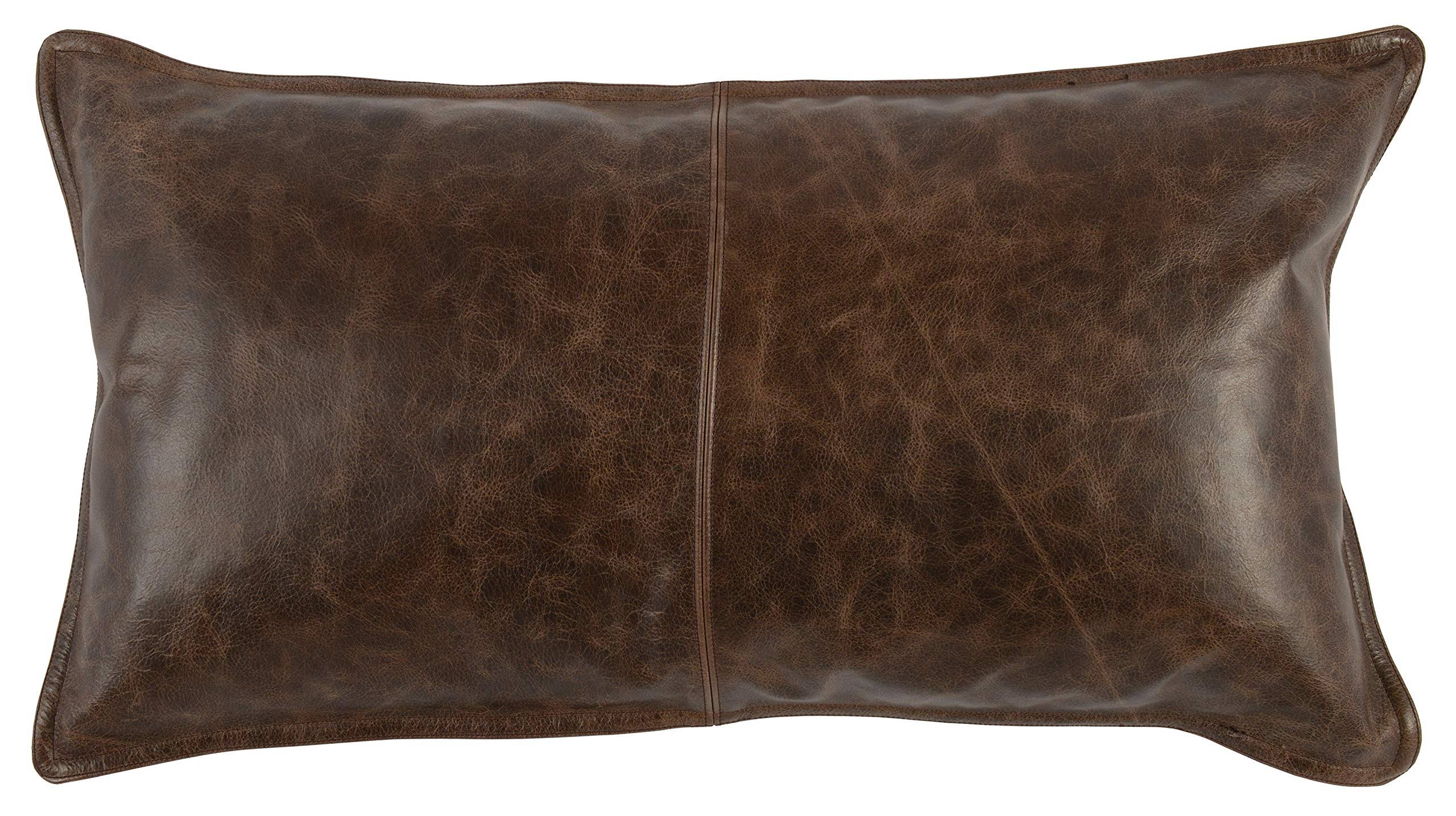 Kosas Home Cheyenne 100% Leather 14x22 x 26x22 Throw Pillow, Chocolate Brown