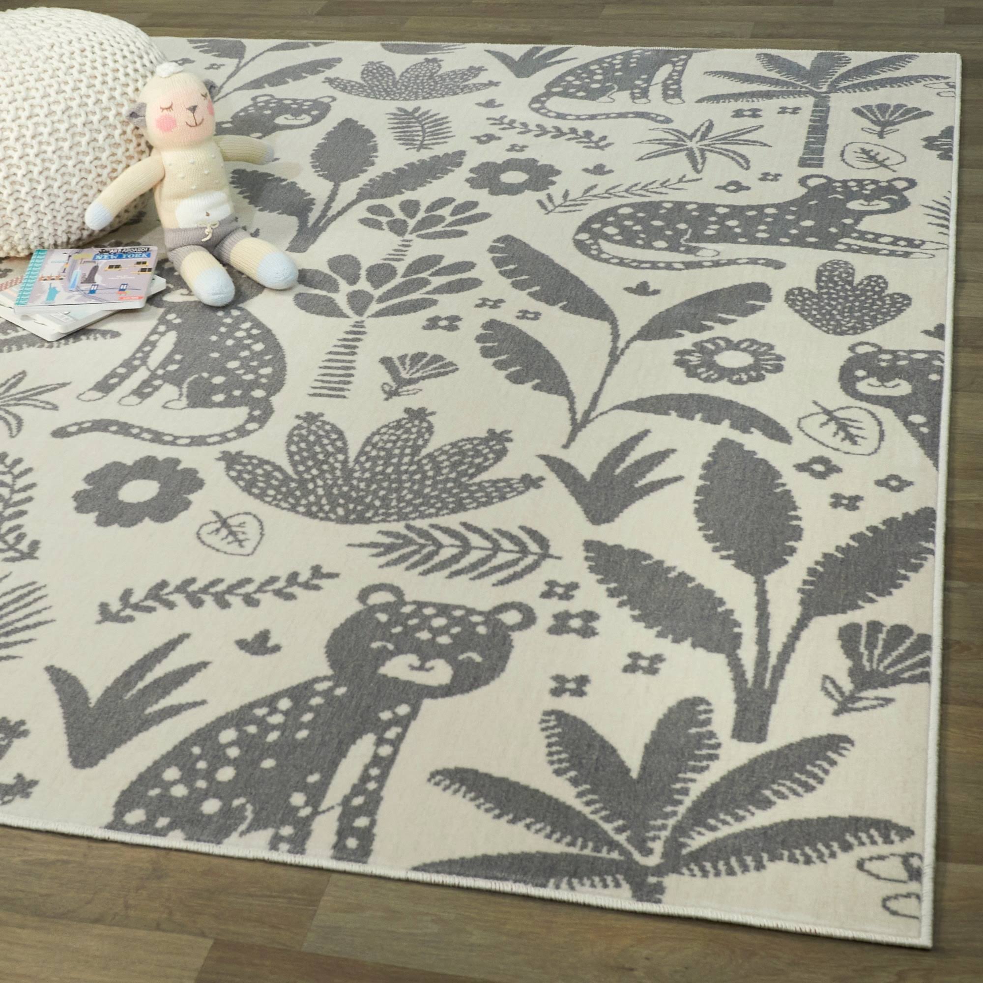 BALTA Serengeti Grey 5 ft. x 7 ft. Kids Area Rug
