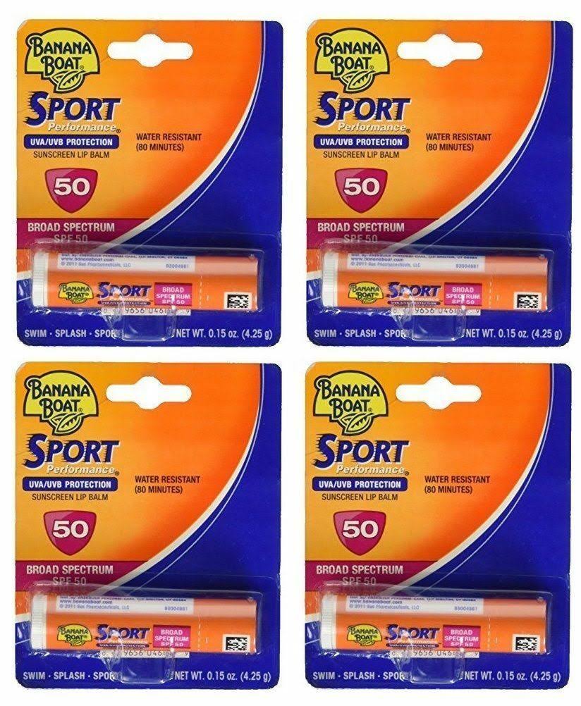 24 Pack - Banana Boat Sport Performance Sunscreen Lip Balm SPF 50 .15oz Each