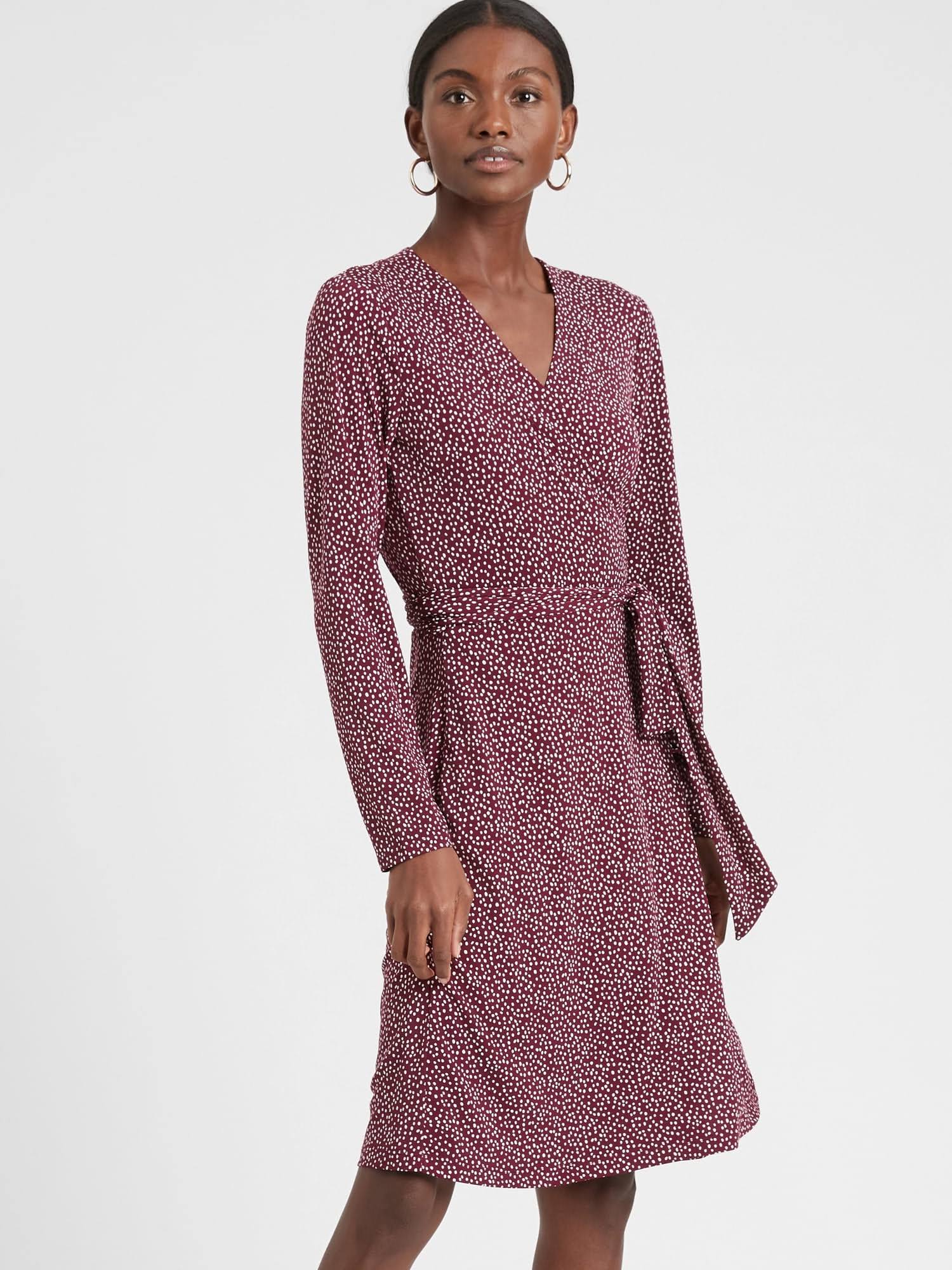 Women's Knit Wrap Dress Beet Root