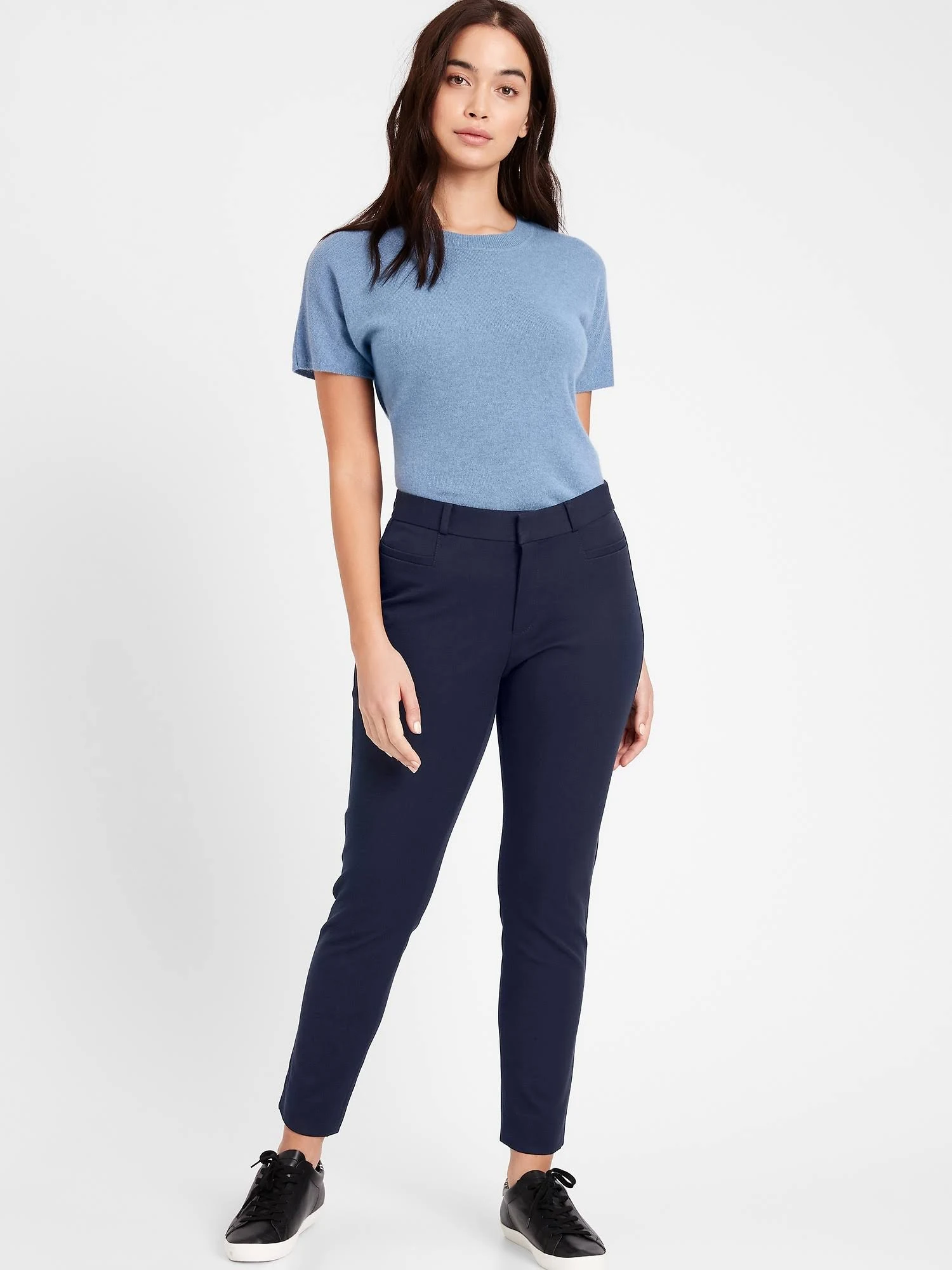 Banana Republic Women's Curvy Mid-Rise Skinny Sloan Pant Navy Size 0 Short