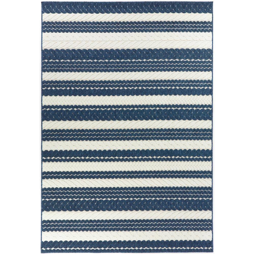 BALTA Caldwell Navy 8 ft. x 10 ft. Nautical Stripe Indoor/Outdoor Area Rug, Blue