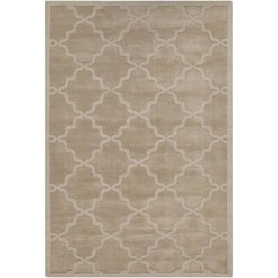 Blankenship Geometric Handmade Wool Khaki Area Rug Charlton Home Rug Size: Rectangle 4' x 6'