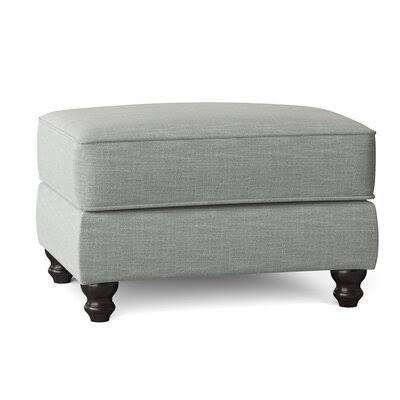 Birch Lane Huxley 31x22 Rectangle Standard Ottoman Body Fabric: Conversation Capri, Leg Color: White