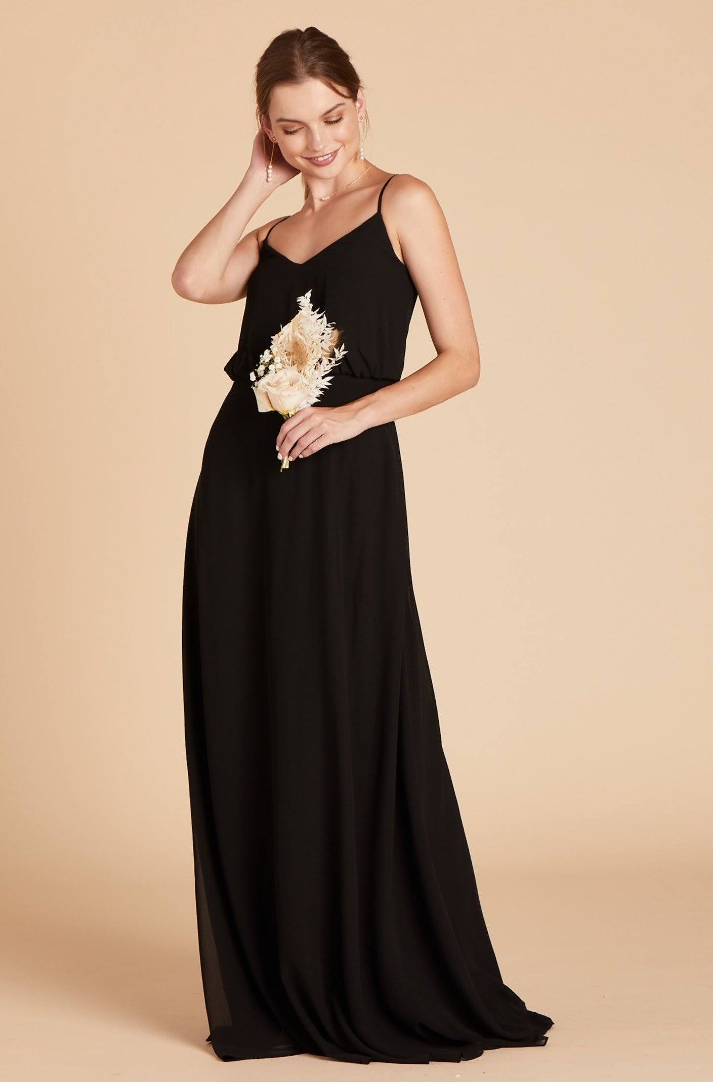 Birdy Grey Gwennie Chiffon Bridesmaid Dress in Black M / Black