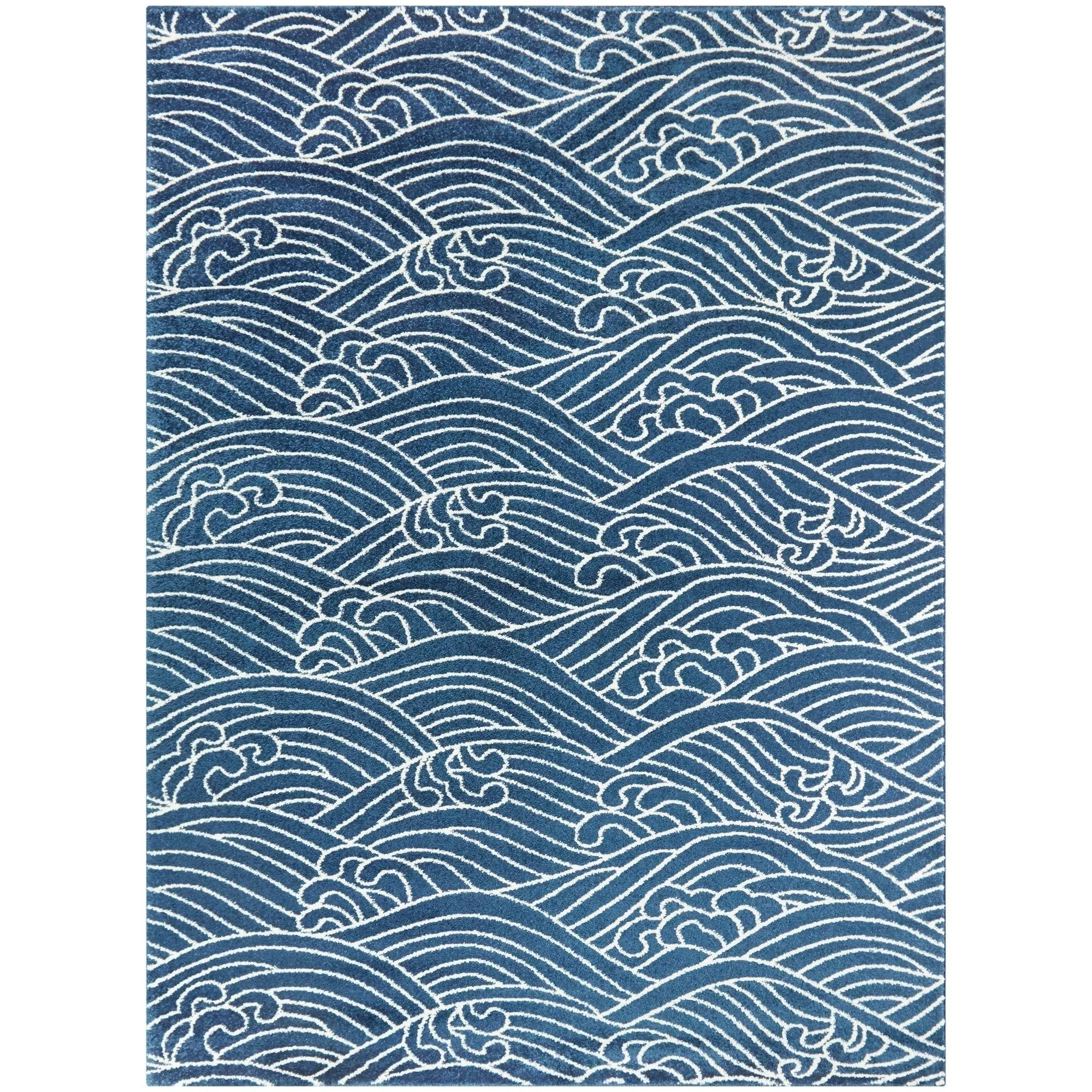 Caspian Coastal Nautical Area Rug - 5&3x22 x 7& - Navy Blue