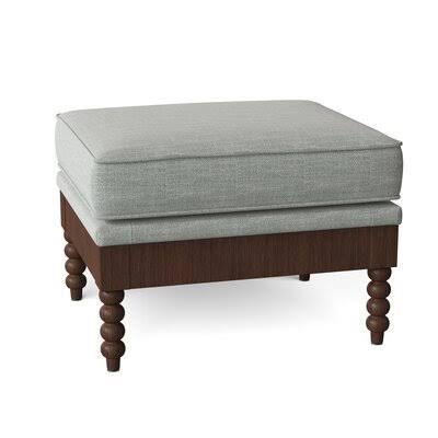 Lyerly Wood Bench Body Fabric: Tina Gulfstream, Leg Color: White