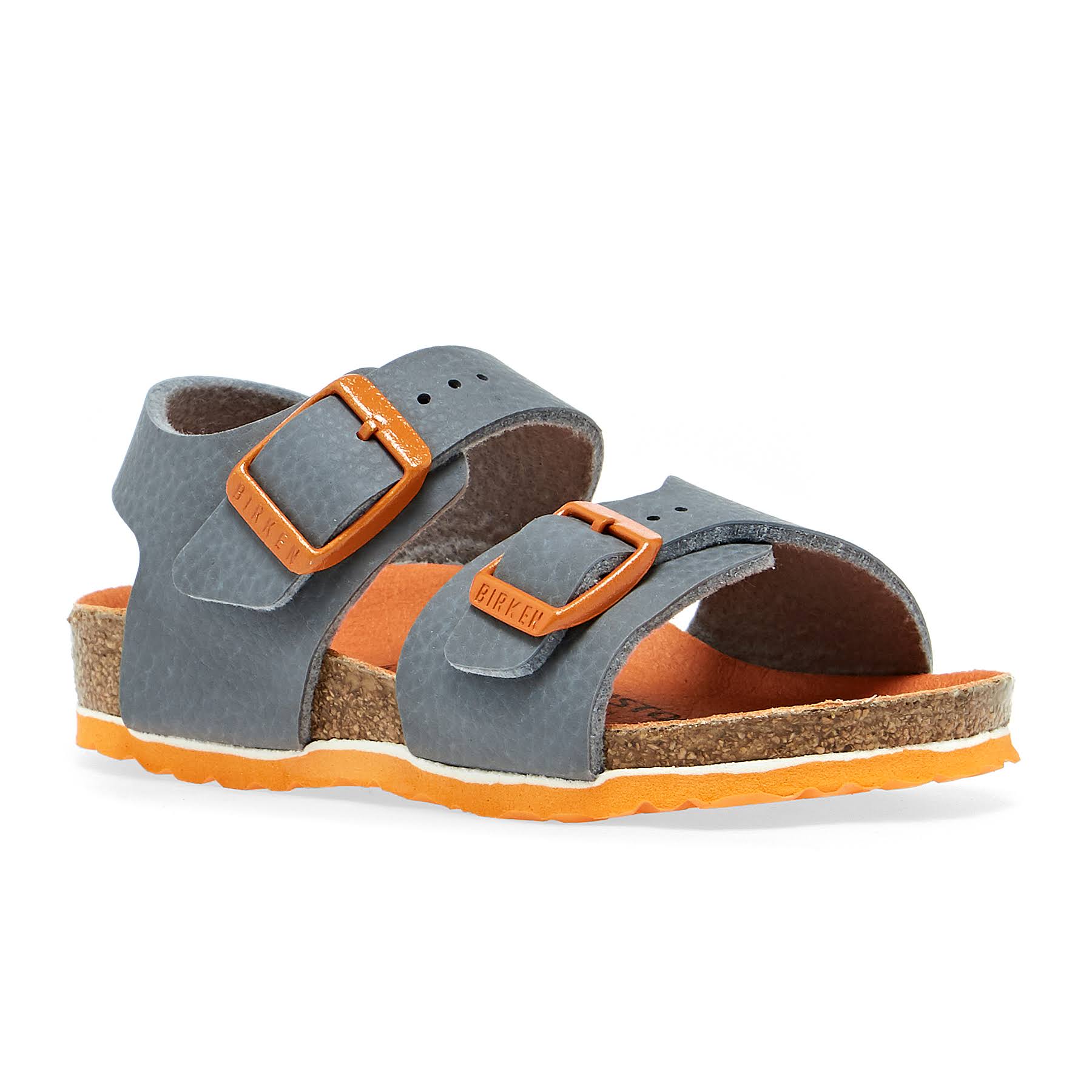 Birkenstock New York Birko Flor Narrow Kids Sandals - Desert Soil Vibrant Gray