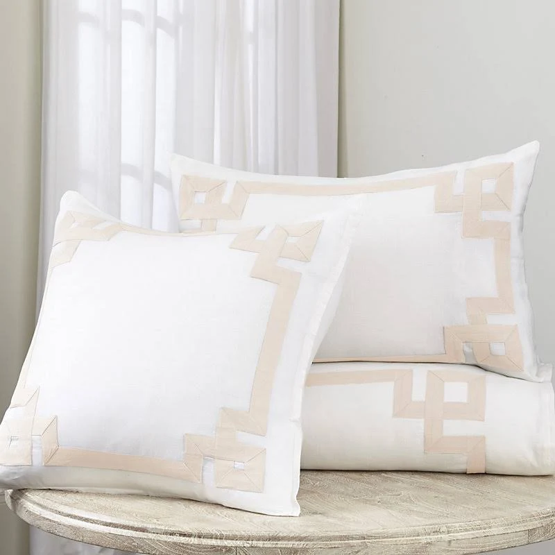 Suzanne Kasler Greek Key Duvet Cover - Blush Twin - Ballard Designs