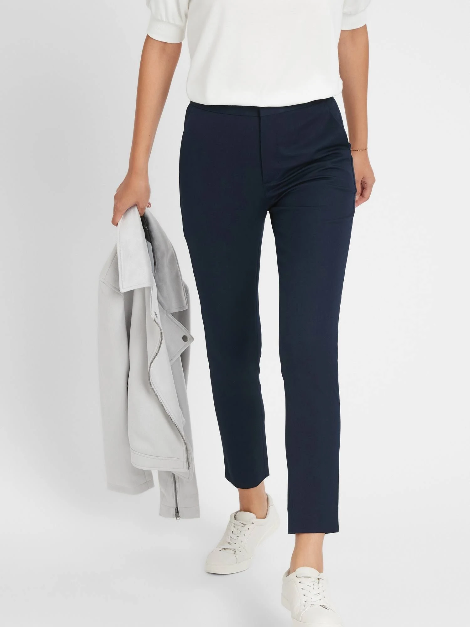 Women's High Rise Slim Ankle Bi-Stretch Pant Navy