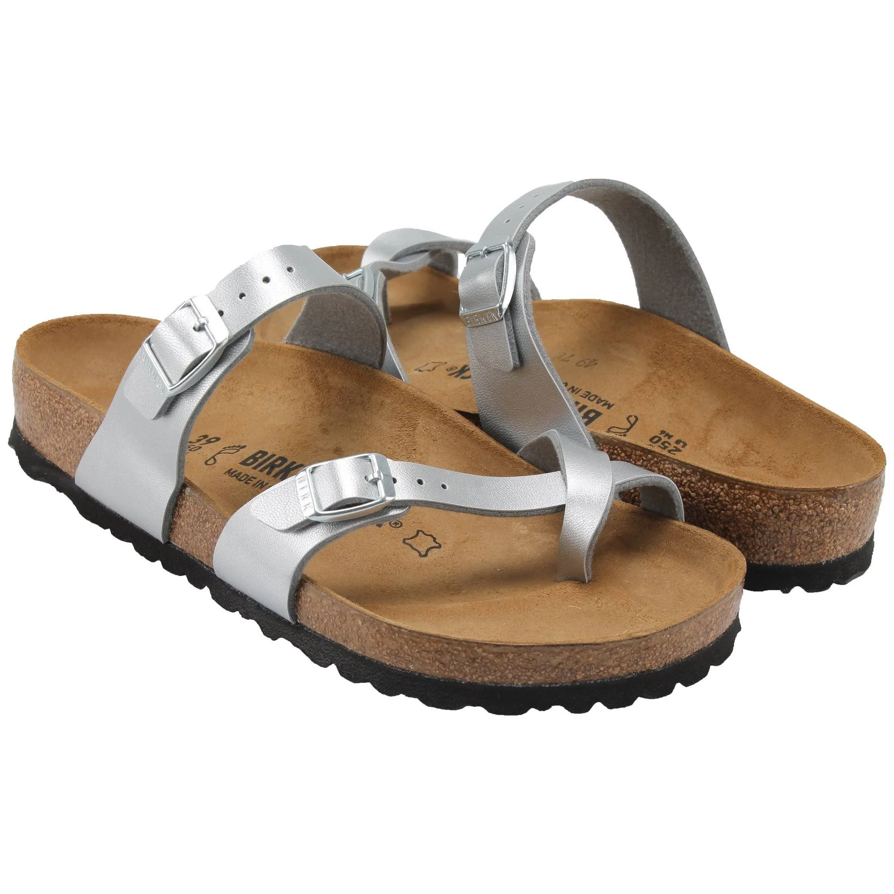 Birkenstock Women's Mayari Sandal - 40 - Silver Birko-Flor