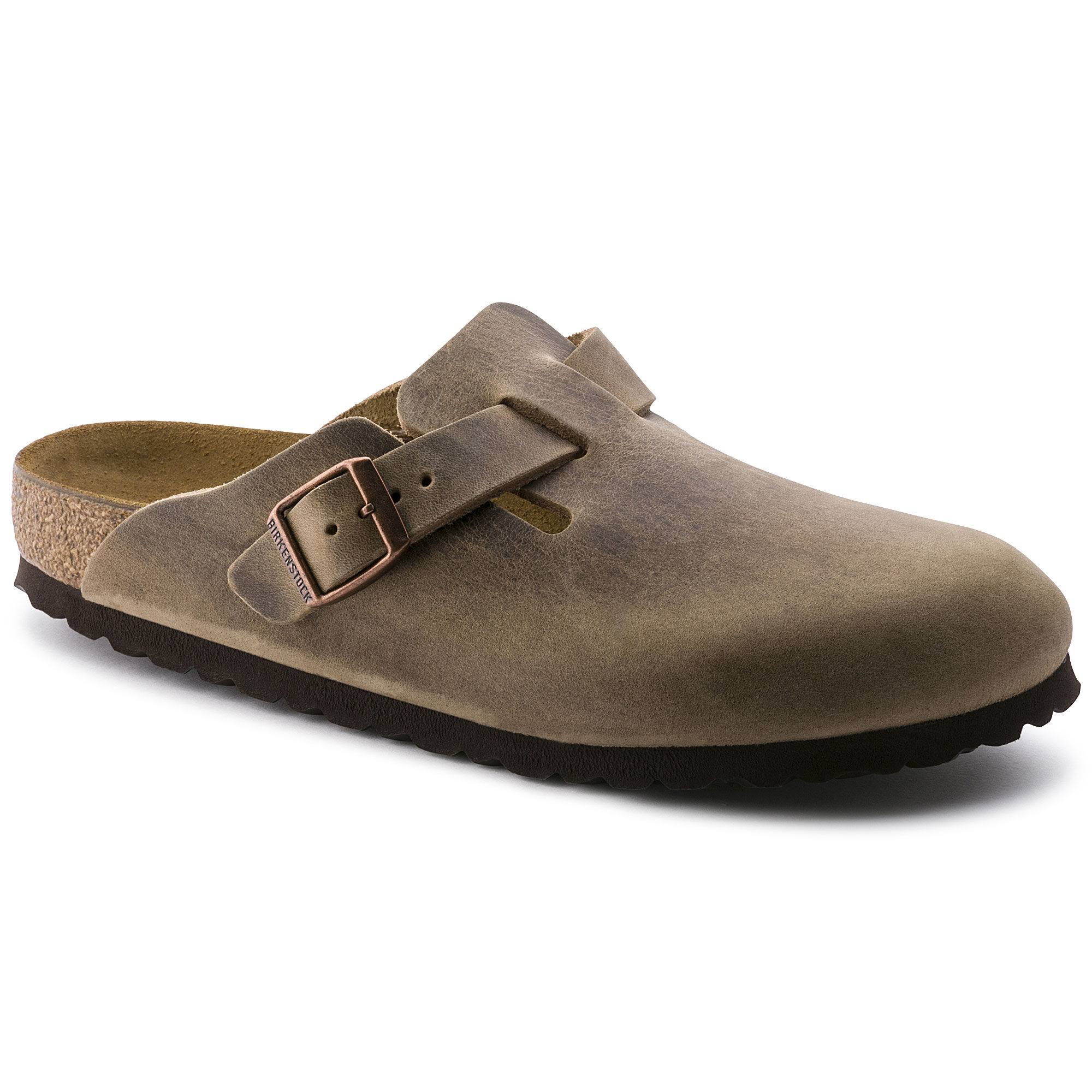 Birkenstock Boston Oiled Leather Tobacco Brown Clogs