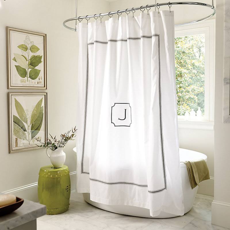 Amelie Embroidered Shower Curtain Black 72x22 - Ballard Designs