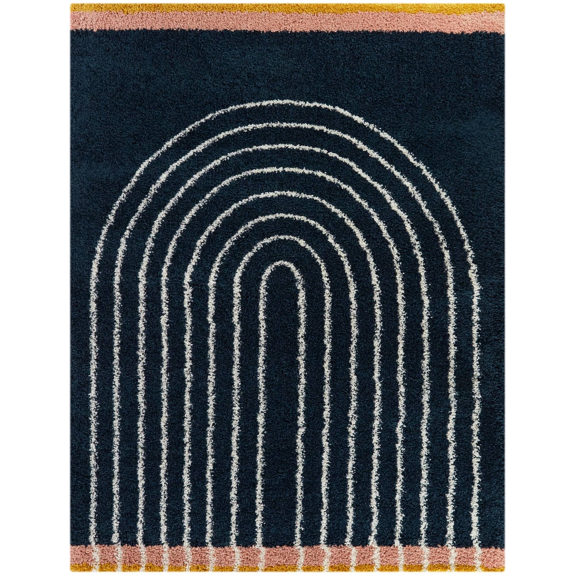 BALTA Oaklynn Navy 5 ft. x 7 ft. Contemporary Shag Area Rug, Blue