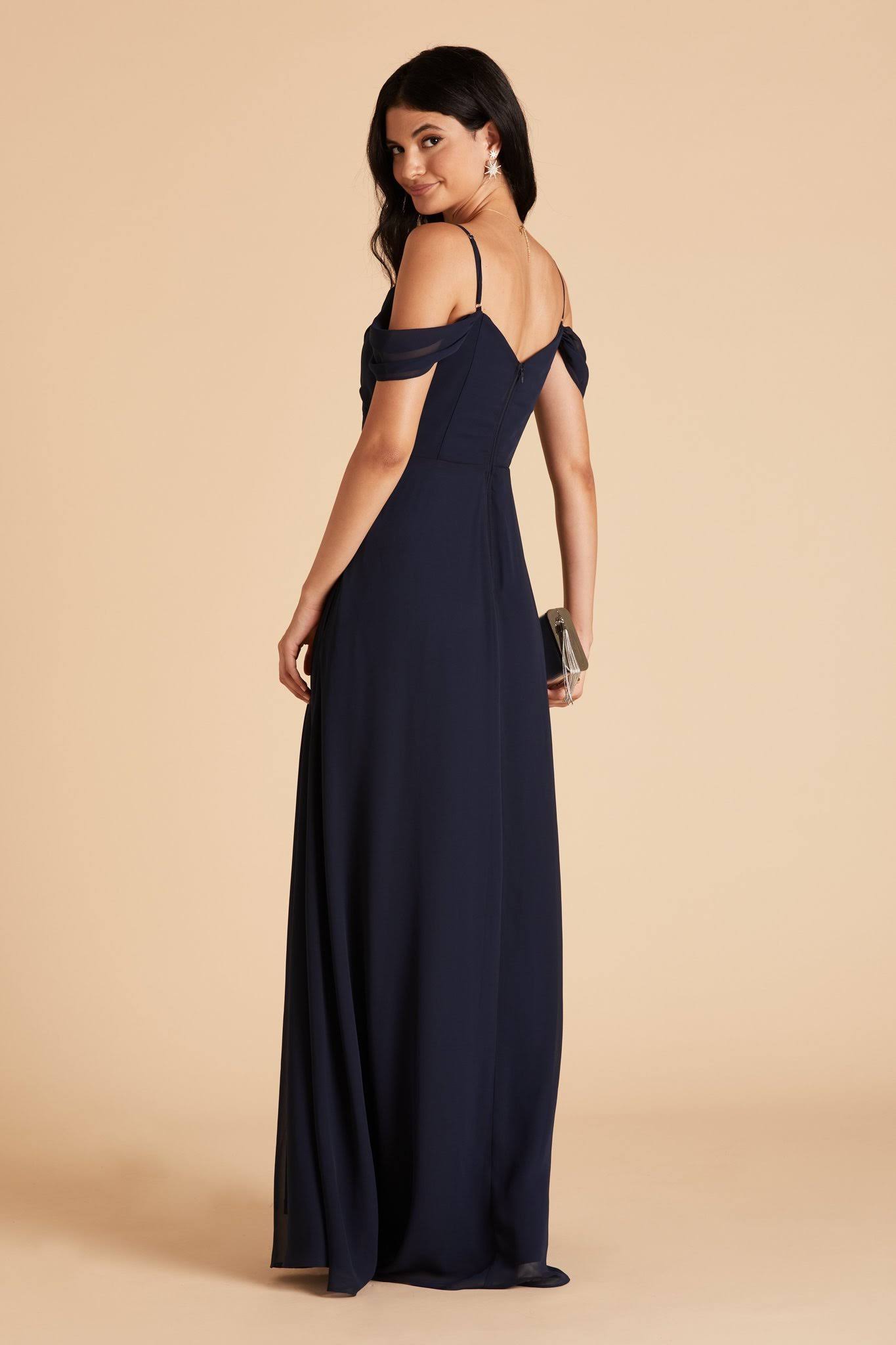 Birdy Grey Spence Convertible Chiffon Bridesmaid Dress in Navy XXL / Navy