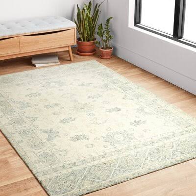 Fleshman Oriental Hand Hooked Wool Ivory Area Rug Birch Lane Rug Size: Rectangle 9&3x22 x 13&