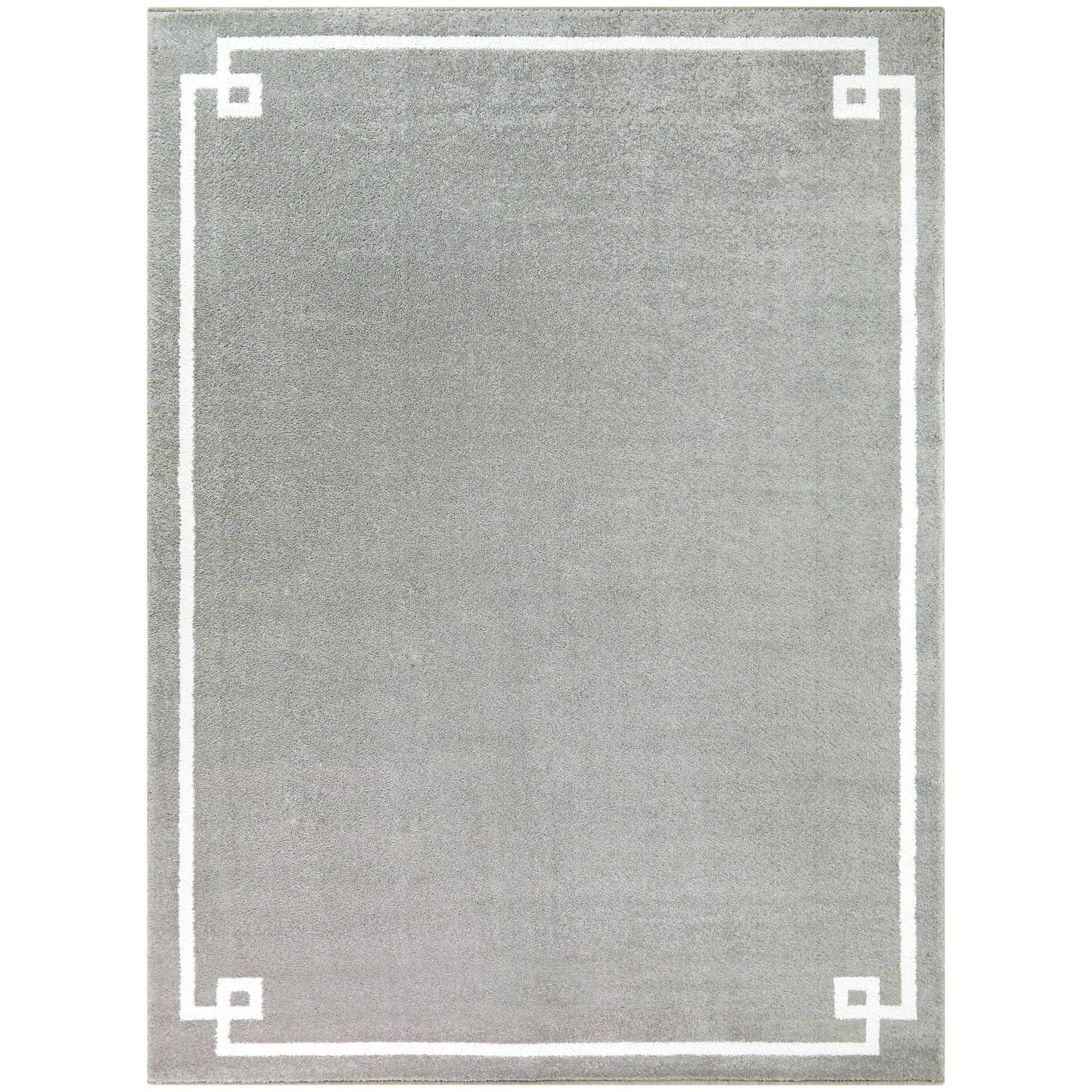 Eleni Greek Key Area Rug - Runner 2&7x22 x 7& - Light Grey
