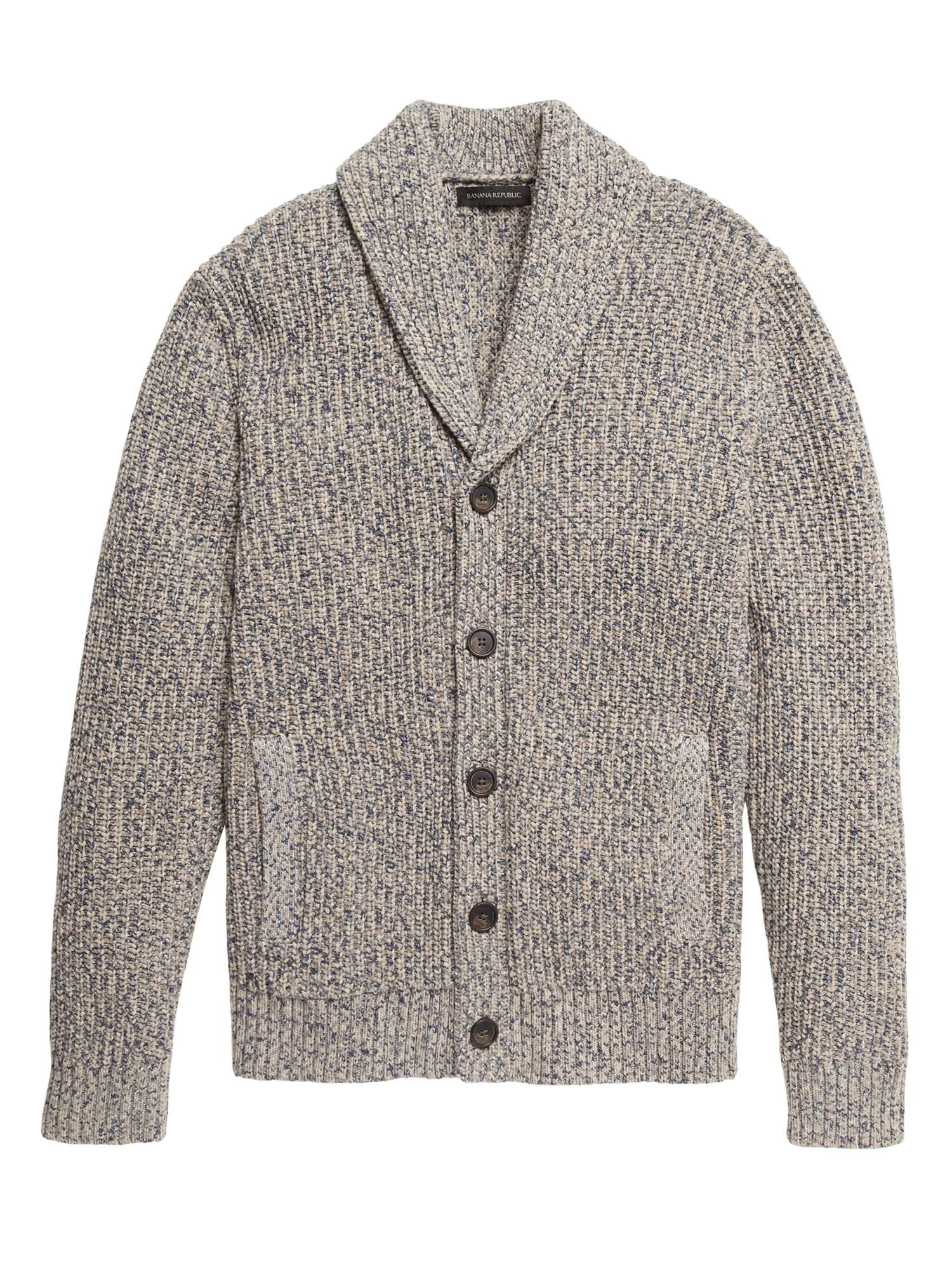 Banana Republic Men's Shawl-Collar Cardigan Sweater Biege Size L