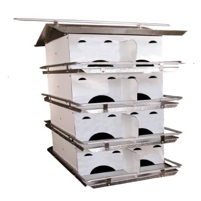 Birds Choice PMSR16 Starling Resistant Purple Martin House 4 Floor & 12 Room