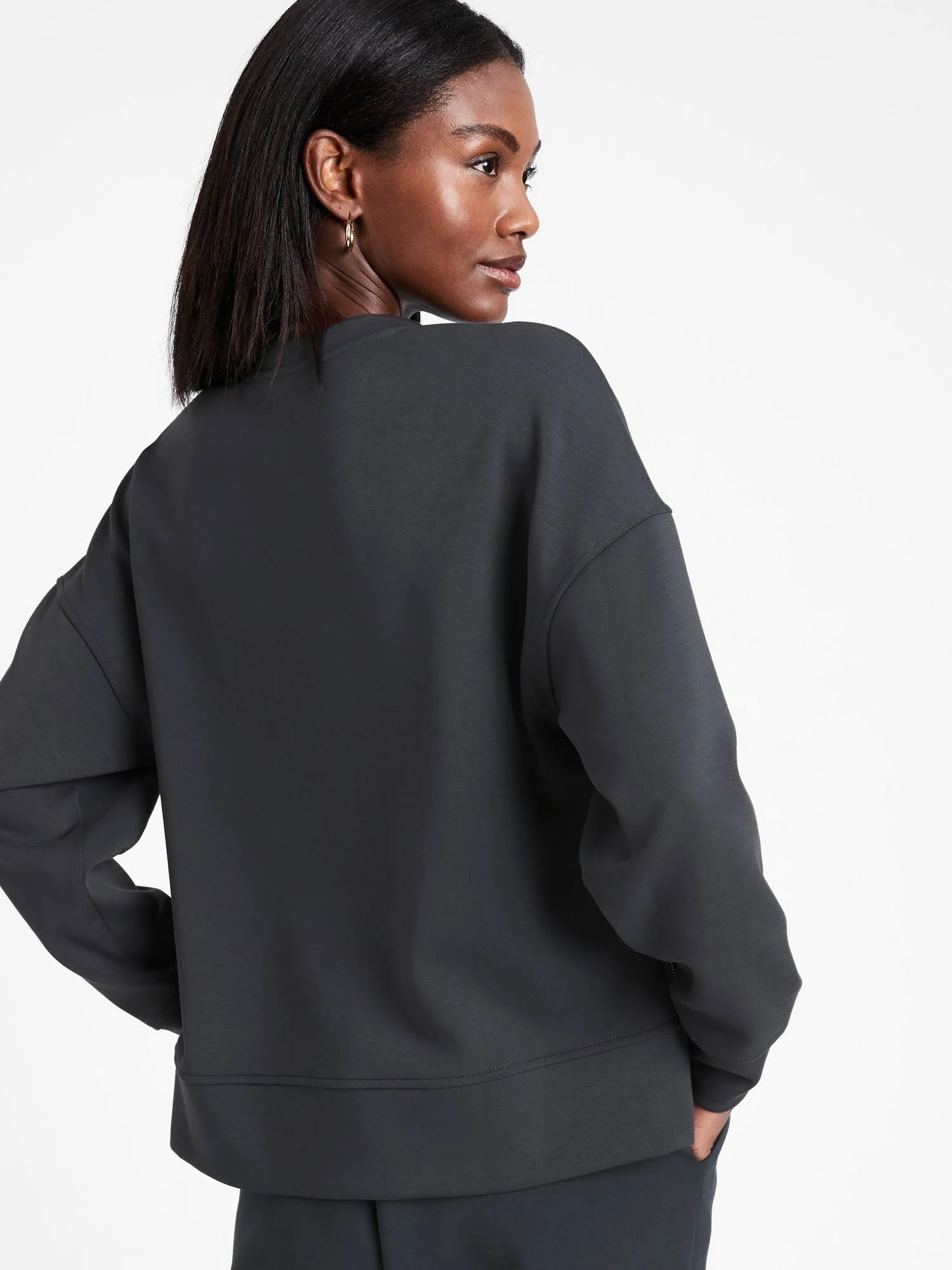Banana Republic Women's Scuba-Knit Side-Zip Sweatshirt Orca Size S