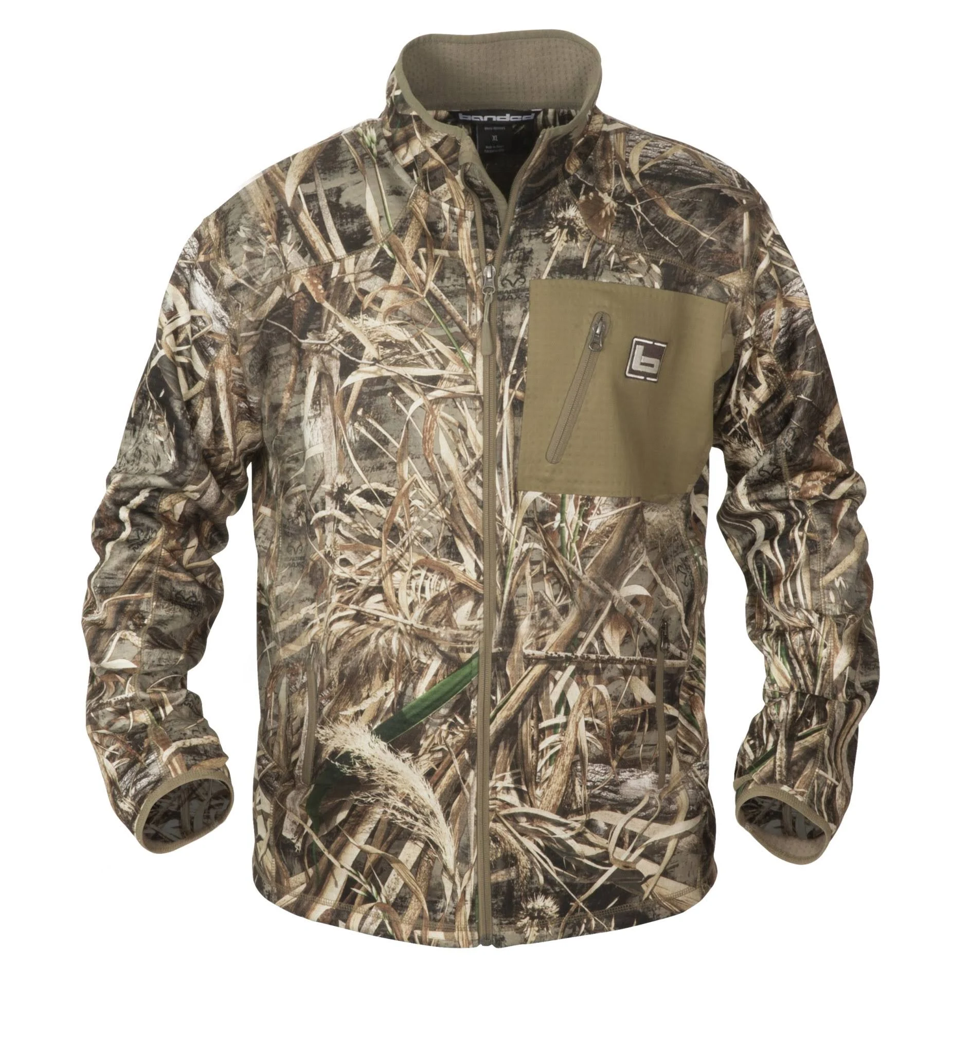 Banded Mid Layer Full Zip Fleece Jacket