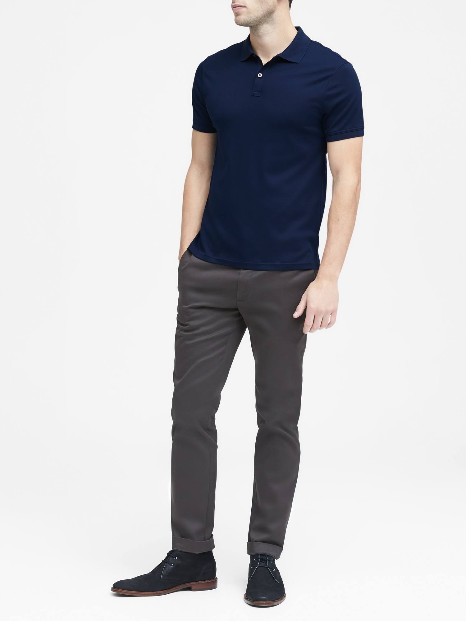 Banana Republic Men's Slim Luxury-Touch Polo Shirt Navy Size XXL
