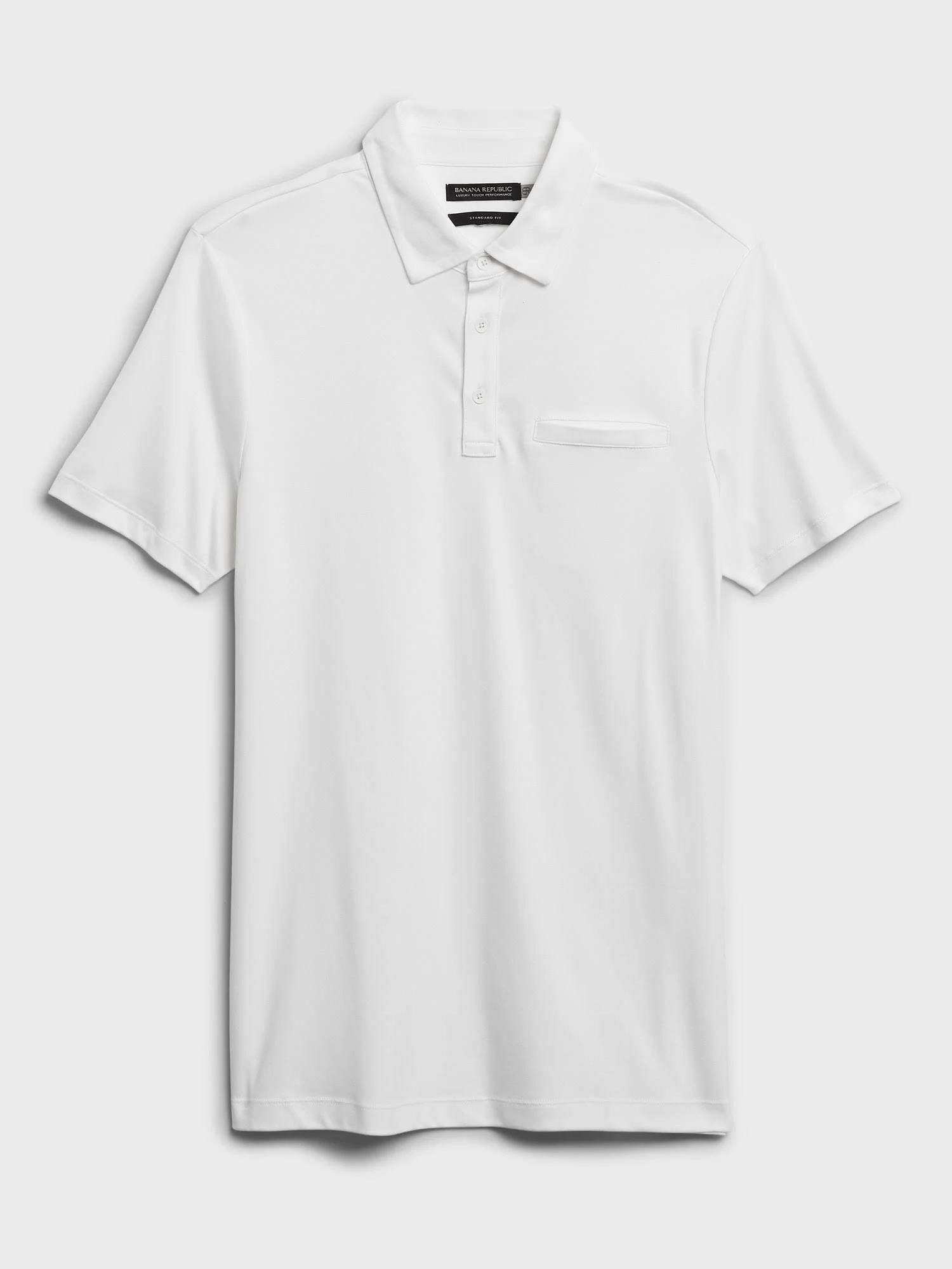 Banana Republic Men's Luxury-Touch Performance Golf Polo Shirt Optic White Size L