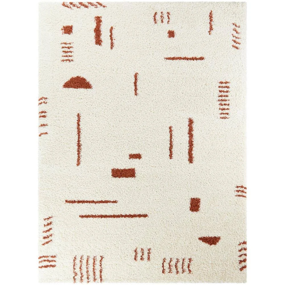Balta Rupa Modern Shag Rust 5 ft. x 7 ft. Area Rug, Red