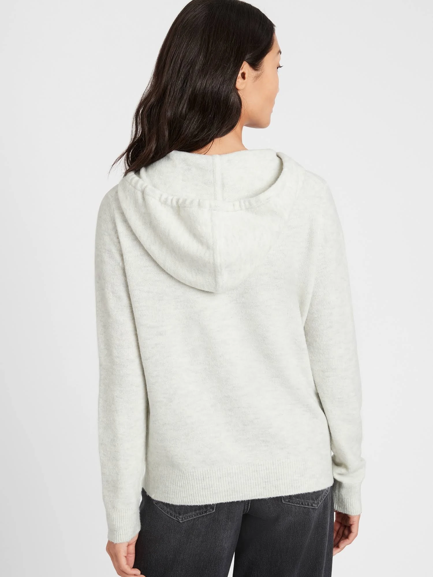 Banana Republic Women's Sweater Hoodie Light Gray Size M