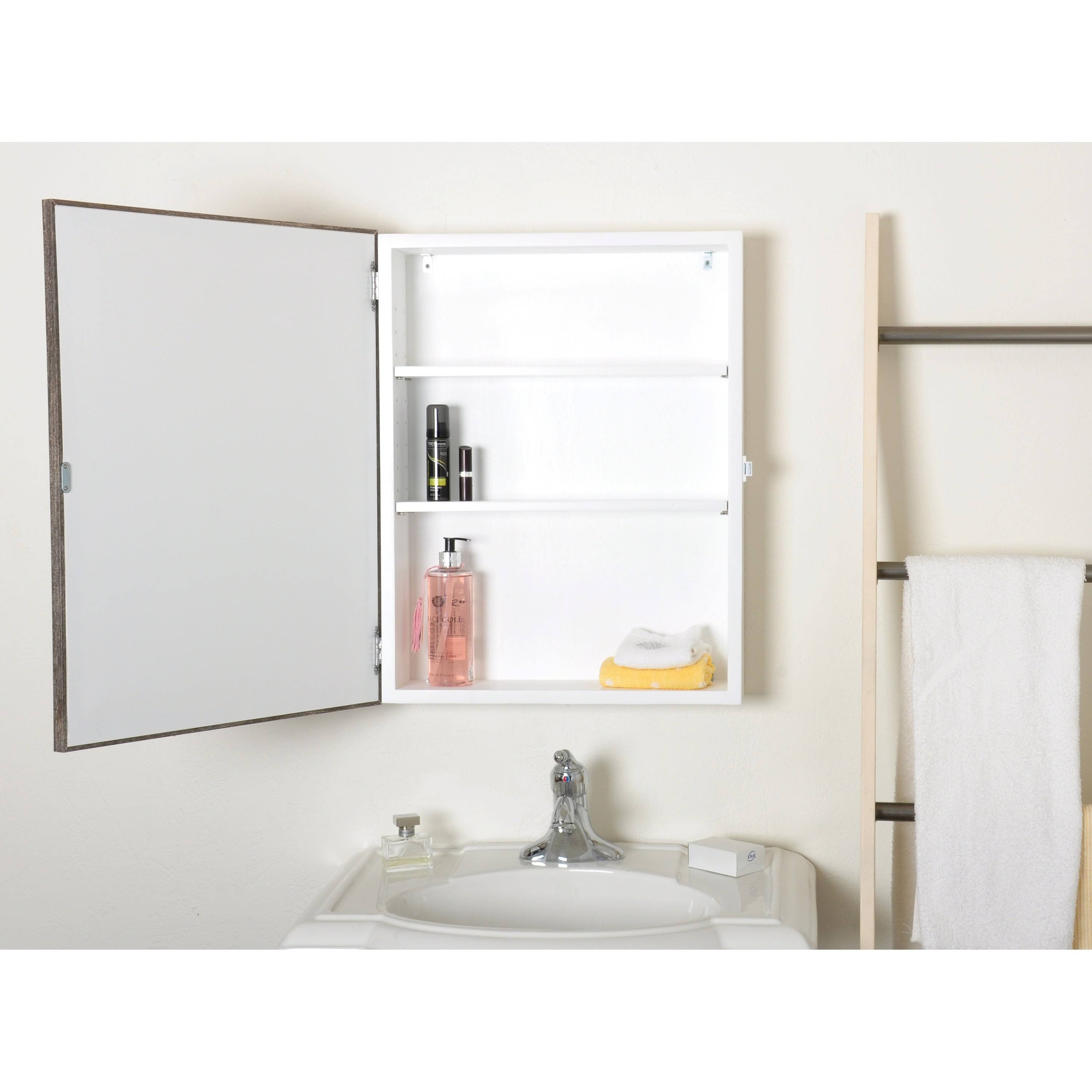 Drakeford Recessed or Surface Mount Framed Medicine Cabinet with 2 Adjustable Shelves Finish: Natural Grain