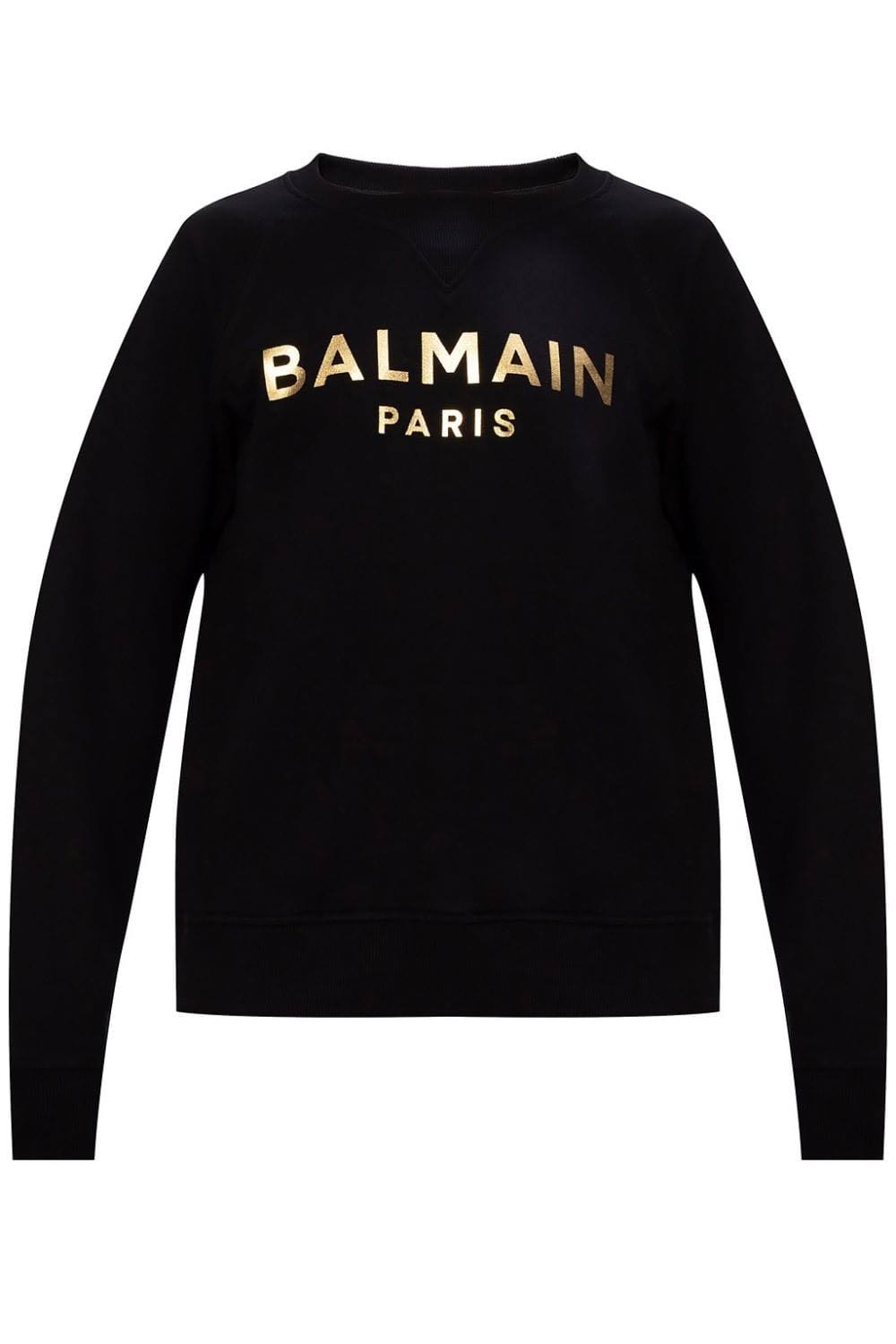 Balmain Logo Print Cotton Jersey Sweatshirt - Black - Sweatshirts