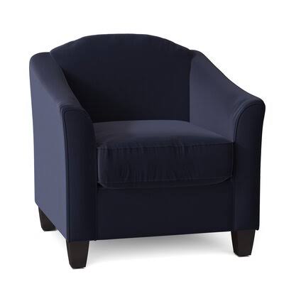 Shakira 34x22 Wide Armchair Birch Lane Body Fabric: Sunbrella Canvas Navy, Leg Color: Black Walnut