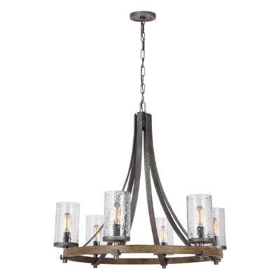 Forada 5-Light Wagon Wheel Chandelier Number of Lights: 6