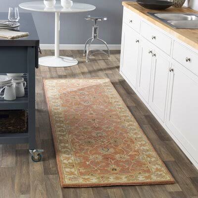 Arden Floral Hand Tufted Wool Camel Area Rug Birch Lane Rug Size: Runner 3& x 12&